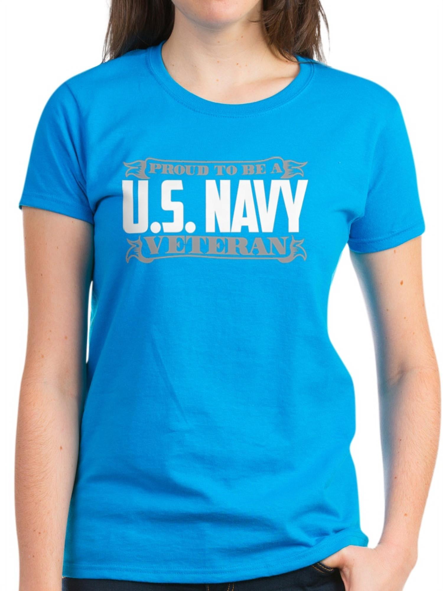 CafePress - Proud To Be U.S. Navy Veter - Women's Dark T-Shirt -