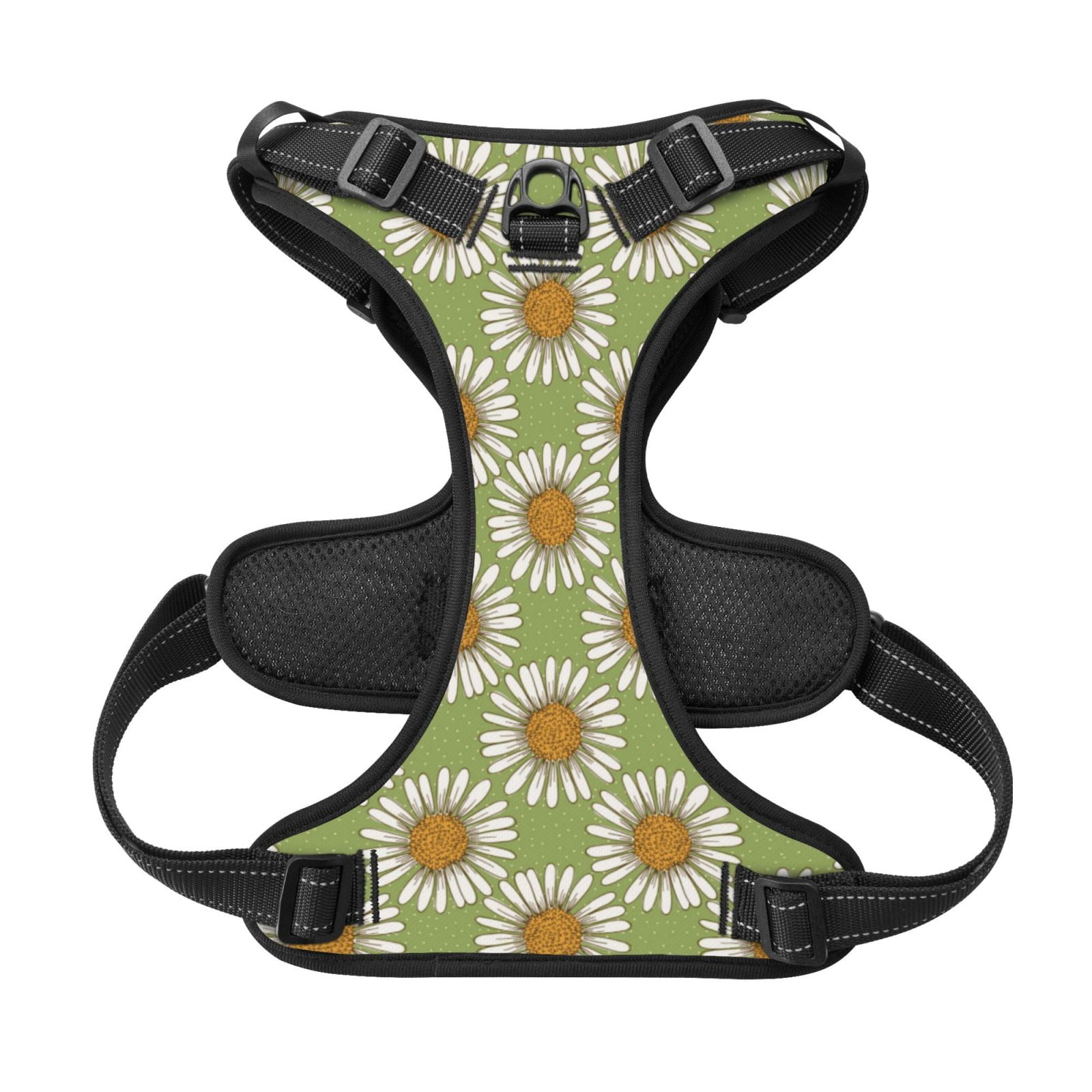 Kdxio Daisies Flowers Print No Pull Dog Harness Adjustable Reflective Oxford Easy Control Medium Large Dog Harness for Training and Everyday-Medium