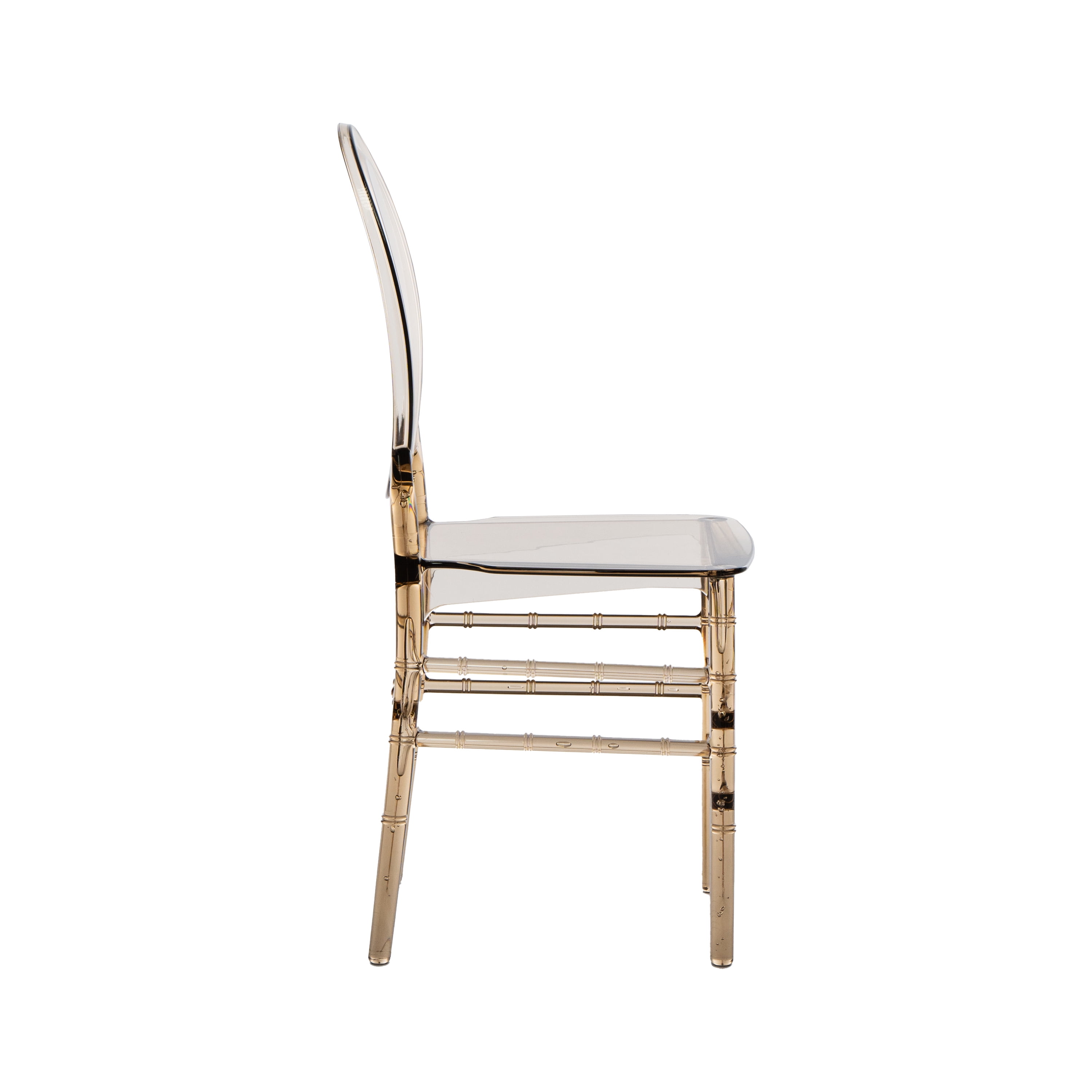 Techni Home Chiavari Style Ghost Chair, Set of 2 Stackable Acrylic Chairs for Weddings, Parties, Events, Extra Dining Seating, Modern Versatile for Indoor/Outdoor Use, Amber