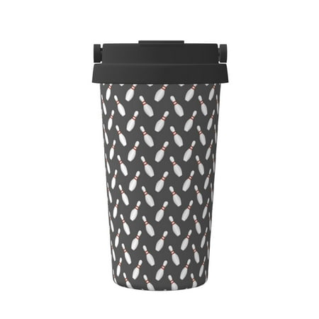 

Tebeau Bowling Pins Print Travel Coffee Mug Insulated Coffee Cup with Leakproof Lid Coffee Tumbler Reusable Coffee Cups with Seal Lid