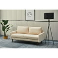 thumbnail image 6 of Pemberly Row Velvet Sofa Modern Couch with Wooden Legs for Living Room in Beige, 6 of 10