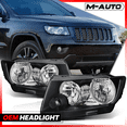 thumbnail image 2 of M-AUTO Headlights Assembly Left+Right Replacement for 2011 2012 2013 Jeep Grand Cherokee, Black Housing Clear Lens Clear Corner, 2 of 9