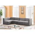 thumbnail image 2 of Meridian Furniture Quincy Sectionnel Modulaire en Velours Gris, 2 of 13