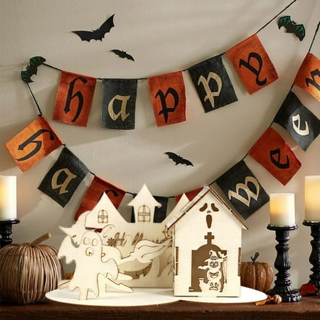 

Decorations Wooden Puzzle Ornaments Festival Home Decoration C Astle H Ouse DIY Tabletop Decoration Halloween Decorations Halloween Decorations Indoor