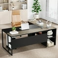 thumbnail image 6 of Tribesigns 71 inch Executive Desk, L Shaped Desk with Cabinet Storage, Executive Office Desk with Shelves, 6 of 10