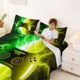 thumbnail image 4 of meiyoeat Neon Lightning Gamer Full Size Sheets for Teens Boys, Electric Green Yellow Gaming Bed Sheets, 4pcs, 1 Flat Sheet, 1 Fitted Sheet and 2 Pillowcases, 4 of 6