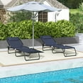 thumbnail image 6 of Topcobe Sturdy Pool Loungers with 4-Position Reclining, Pillow-Back, Breathable Mesh, Bungee Seat, Perfect for Relaxing Outdoor Seating, 2-Piece, Dark Blue, 6 of 11