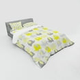 thumbnail image 2 of Ambesonne Cartoon Bedding Set 4 Pcs, s Set, Queen, Yellow Grey, 2 of 2