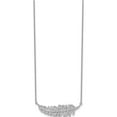thumbnail image 3 of Sterling Silver Rhodium-Plated With Cz Leaf Necklace Made In Thailand qg3700-18, 3 of 6