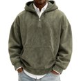 thumbnail image 4 of Men Sweatshirt Plus Size Solid Color Long Sleeve Hooded Breathable Zipper Top Loose Fit Lightweight Packable Outdoor Shirt for Sports Travel Wear, 4 of 5