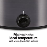 Hamilton Beach 10 Qt Slow Cooker, Stoneware Crock with Removable Pot, Black