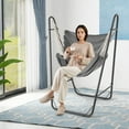 thumbnail image 2 of Costway Heavy-duty Hammock Chair with Stand Metal Frame Storage Pocket Quality Fabric, 2 of 8