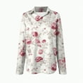 thumbnail image 4 of Towmus Womens Button Down Shirts Dressy Long Sleeve Floral Blouse Business Casual Work Office 2025 Fall Romantic Tops S-5XL, 4 of 5