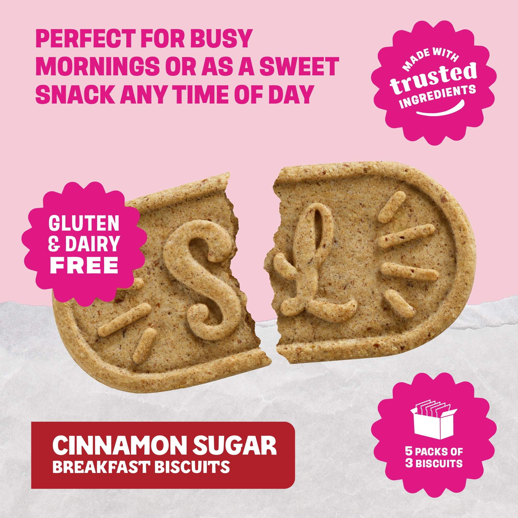 (6 pack) Sweet Loren's Cinnamon Sugar Breakfast Biscuits, Gluten & Dairy Free, 8oz/5ct