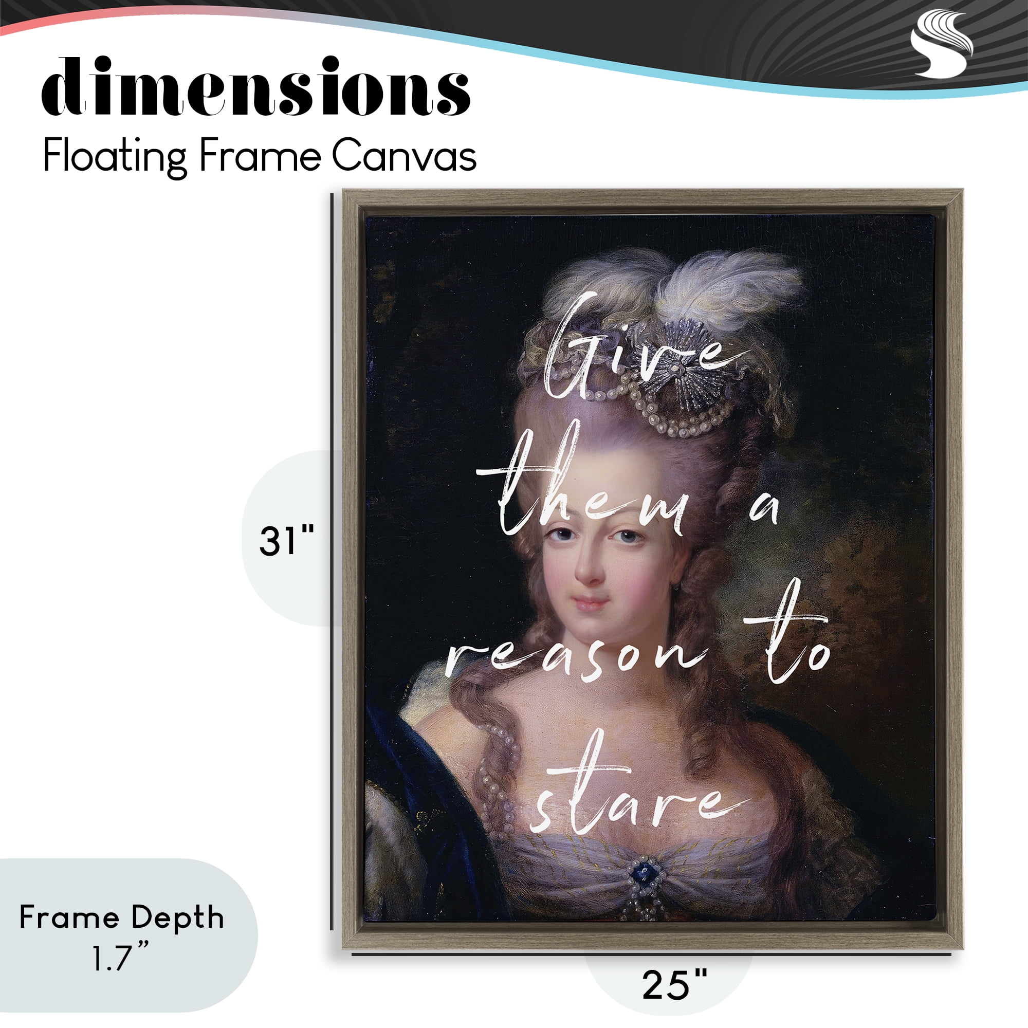 Stupell Industries Give Them A Reason To Stare Brown Framed Floater Canvas Wall Art, design by Tina LeCour