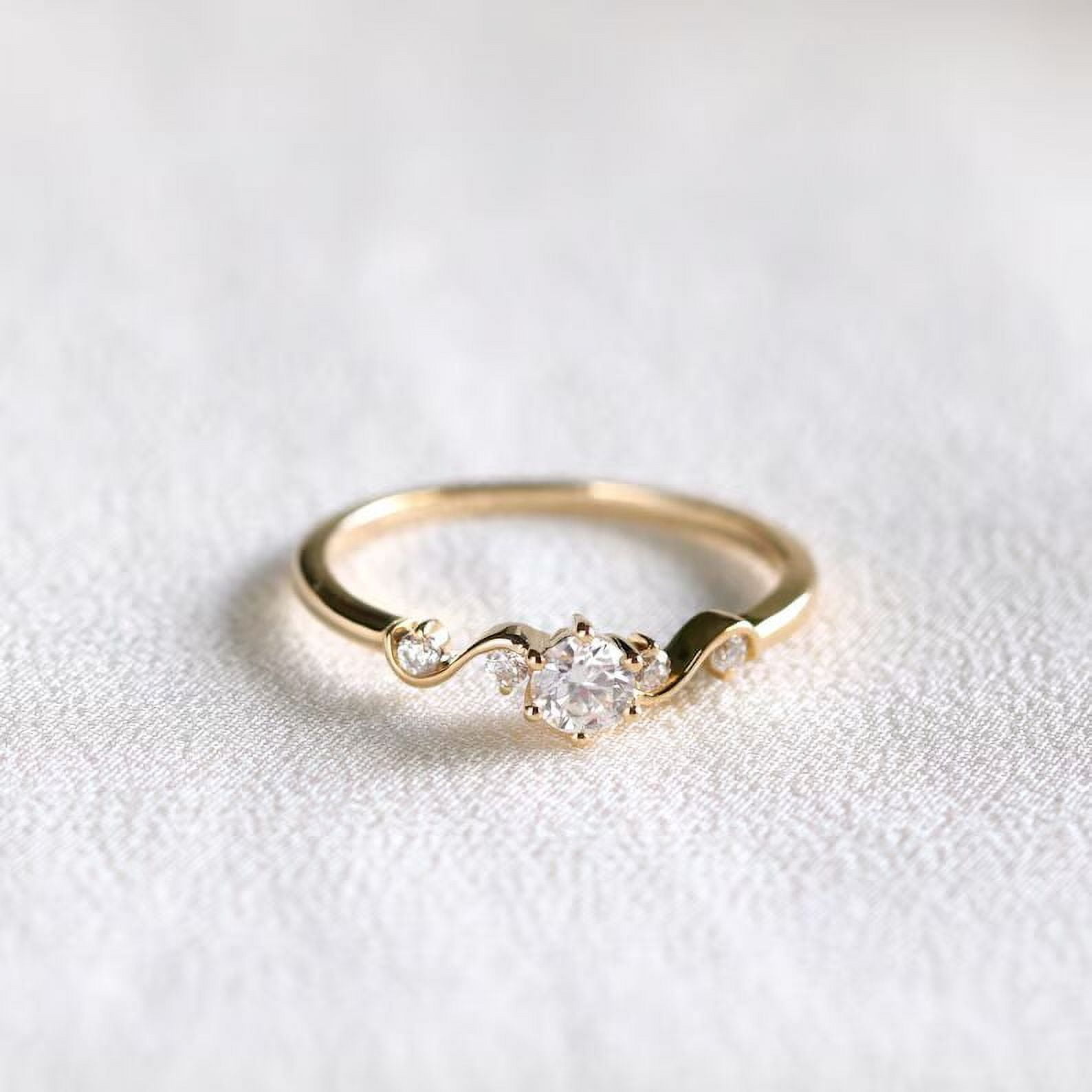 Beautiful 14K White Gold Plated Ring Diamond Engagement Ring Moissanite Diamond Anniversary Gift for Her