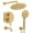 Brushed Gold, variant on 3 Functions Shower System,Modern Three-Setting 10-Inch Round Rain Shower Head and Faucet Set,Shower Faucet Set Complete Rough-in Valve and Trim Kit Included(Brushed Gold)