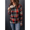 thumbnail image 3 of POGLIP Women's Buffalo Plaid Print Sherpa Patchwork High Neck Sweatshirt, 3 of 6