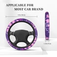 thumbnail image 6 of YFYANG Universal Elastic Purple Watercolor Floral Doodle Car Steering Wheel Cover, Non-Slip Sweat Absorbent, 6 of 8