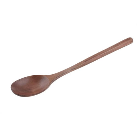 Home Kitchen Table Long Handle Wooden Spoon Scoop Brown 23.3cm Length