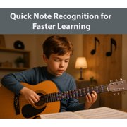 QMG Guitar Fretboard Stickers – Color Coded Note Decals for Beginners – Includes Sharp & Flat Notes – Covers 14 Frets – No Residue – Acoustic & Electric Guitar Accessories