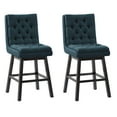 thumbnail image 1 of CorLiving Belmont Fabric Tufted Counter Height Bar Stools with Solid Wood Legs - Dining Room Barstools, Counter Height, Padded Backrest, 1 of 1