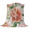 thumbnail image 6 of Pink White Flowers Blanket Soft Cozy Warm Throw Blanket for Couch, Plush Fuzzy Flannel Fleece Blankets for Sofa, Spring Farmhouse Blossom Floral Bed Blankets Lightweight Gifts for Women, 50"x80", 6 of 9