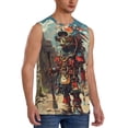 thumbnail image 2 of Kdxio Tribal Futuristic Warrior for Men's Muscle T-shirt,Sleeveless for Workout Running Athletic Gym Lounge Casual, 2 of 5