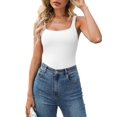 thumbnail image 3 of Débardeur pour Femme avec Soutien-Gorge Intégré, Camisole à Larges Bretelles Ajustables, Tricot de Coton, 3 of 5