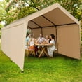 thumbnail image 6 of Abba Patio 10X20 ft Outdoor Canopy Carport Portable Car Tent Garage Shelter, Beige, 6 of 6