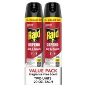 Raid Defend Ant and Roach Killer, Insect Killer Bug Spray, Fragrance-Free, 20 oz, 2 Count
