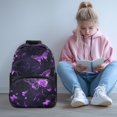 thumbnail image 2 of Pzuqiu Purple Butterfly Kids Backpack for Elementary to Middle School Students 17 Inch Large Capacity Backpack with Adjustable Padded Straps Back to School Casual Travel Schoolbag, 2 of 7