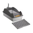 thumbnail image 2 of jinwen Open Litter Box Large Capacity Low Entry Portable Cat Sandbox for Indoor Cat Deep grey with mat, 2 of 9