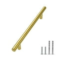 thumbnail image 2 of Modket M1607 Modern Euro Round Cabinet Handle 304 Stainless Steel — 8-3/4" Overall Length, 6-1/4" (160mm) Hole Centers, Brushed Satin Brass Gold— 25-Packs, 2 of 7