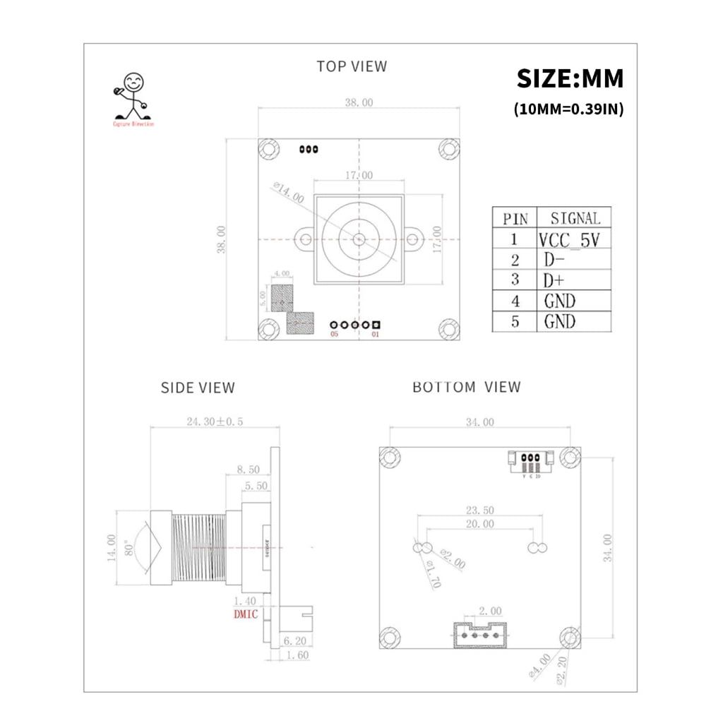 8MP USB Camera Module with IMX274 Sensoring and Digital Microphone Webcam Module For Home Office and Live Streaming