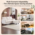 thumbnail image 3 of Ktaxon Convertible Sectional Sofa, L Shaped Couch with Storage Ottoman, Corduroy 3-Seater Couch for Small Space Living Room Beige, 3 of 8