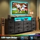 thumbnail image 5 of REKHHY 55" W Dresser for Bedroom with LED Lights & Charging Station 12 Drawer Dressers & Chests of Drawers Dresser TV Stand for Bedroom for Hanging 65" TV, Metal Frame & Fabric Drawers, Black, 5 of 9
