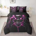 thumbnail image 2 of Castle Fairy Gothic Skull Bedding Comforter Set 7-Piece for Boys Girls,Abstract Green Lightning King Bedding Sets,Exotic Style Ultra Soft Bed Sheets,Ultra Soft Home Decor,Reversible, 2 of 8