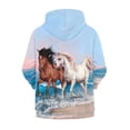 thumbnail image 2 of Xoenoiee Running Horses Beach Sea Waves 3D Print Kids Hoodies Zip Up Jacket with Pocket for Boys Girls 8-10 Years Teens Long Sleeve Athletic Hooded Sweatshirt Fall Winter Active Wear Coat, 2 of 7