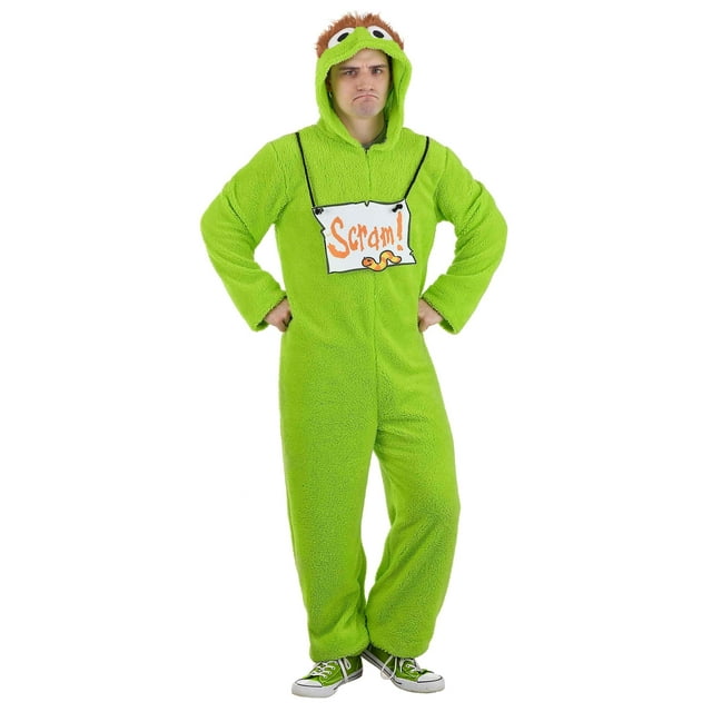 Adult Oscar the Grouch Onesie Costume