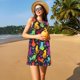 thumbnail image 3 of Balery Colorful Cats Vestidos de verano para mujer con estampado: vestido holgado sin mangas, vestido playero informal y cómodo para días calurosos., 3 of 7