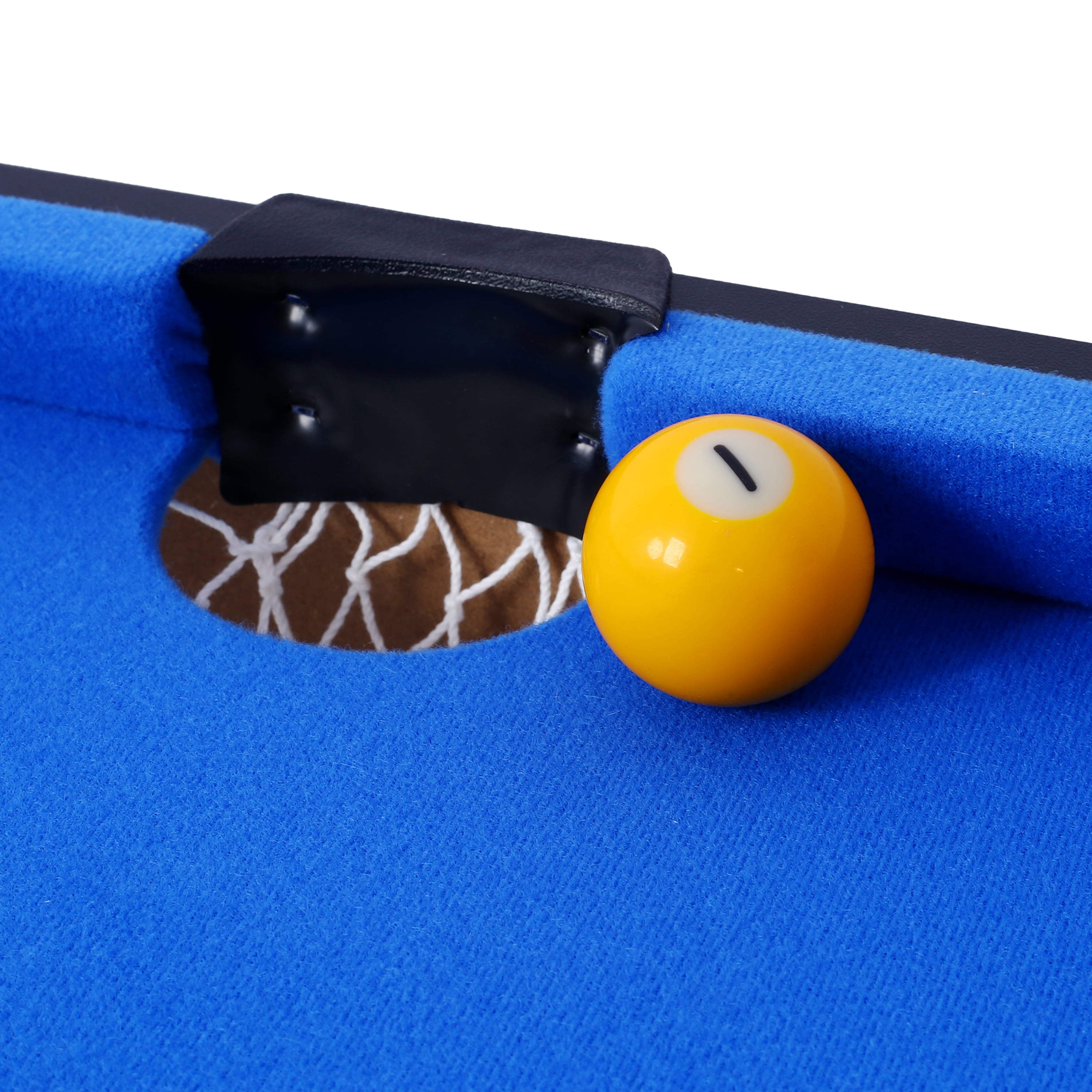 , 5-in-1 Multi-Game Table - Billiards, Push Hockey, Foosball, Ping Pong, and Basketball black/blue, Black ,Mdf+Steel ,