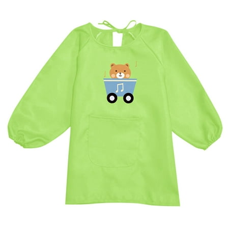

FANDANIV Girls Tops Tee Shirts Blouse Kid Art Smock Apron With Pocket For Children Artist Painting With Long Sleeve indoor outwear Wear