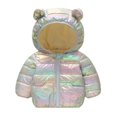thumbnail image 2 of Kids Toddler Baby Boys Girls Winter Coat Bear Hooded Light Puffer Padded Jacket Windproof Outwear Snowsuit, 2 of 12