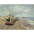 thumbnail image 3 of Van Gogh, Vincent 24x19 Black Modern Framed Museum Art Print Titled - Fishing Boats on the Beach at Les Saintes-Maries-de-la-Mer, 3 of 5