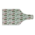 thumbnail image 2 of Ice Cream Cutting Board, Grunge Style Cupcakes with Murky Heart Love Romance Illustration, Decorative Tempered Glass Cutting and Serving Board, Wine Bottle Shape, Army Green Pale Pink, by Ambesonne, 2 of 5
