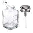 thumbnail image 3 of Botella dispensadora de vidrio Uxcell 3PCS 6Oz / 180ML, cuadrada, con tapa de metal, presionar hacia abajo, contenedor de alcohol, 3 of 6