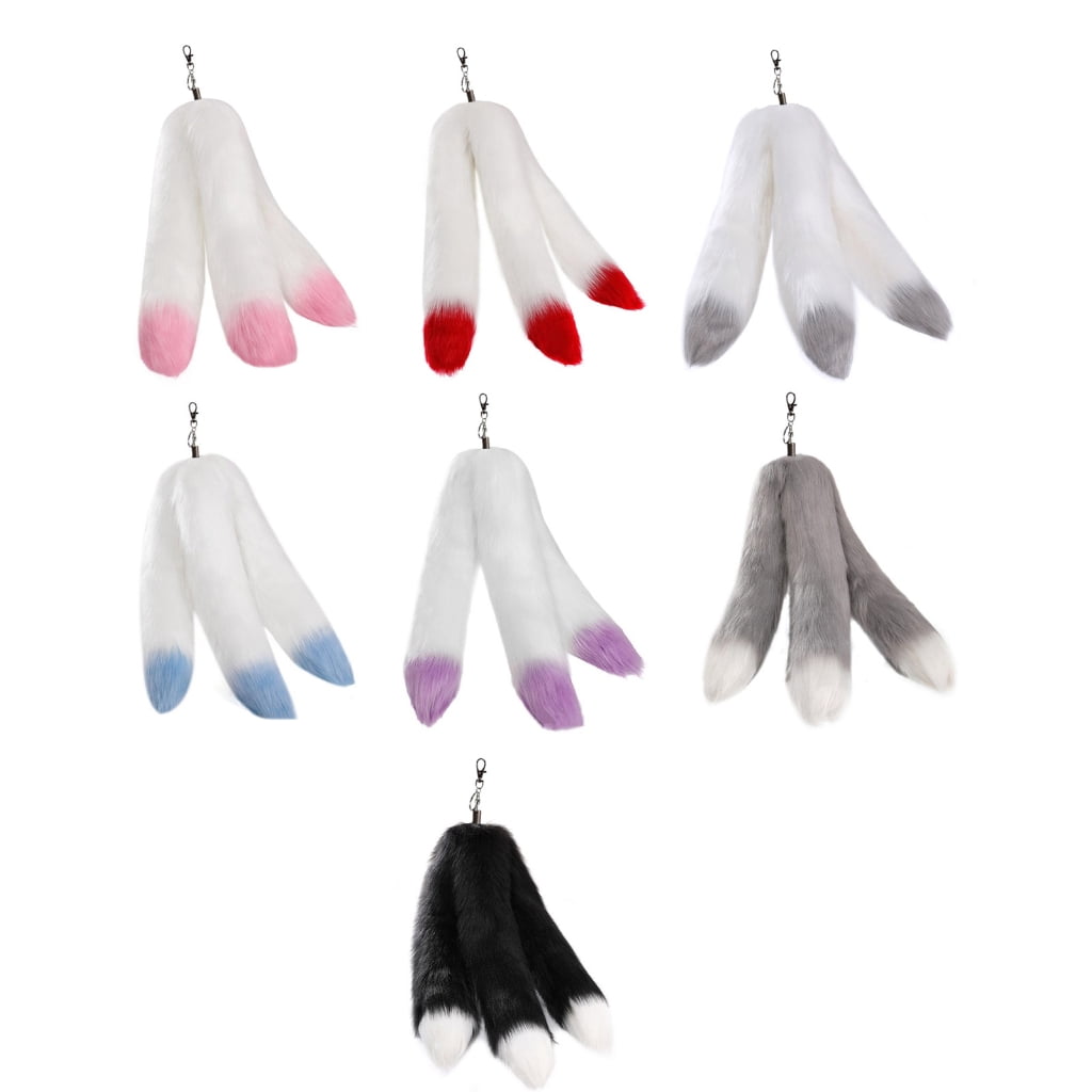 Bottone Lovely Plush Tail Keychain Pendant Soft Hang1ng Ornament Pendant Keyring Backpack Decoration Tail Charm Jewelry