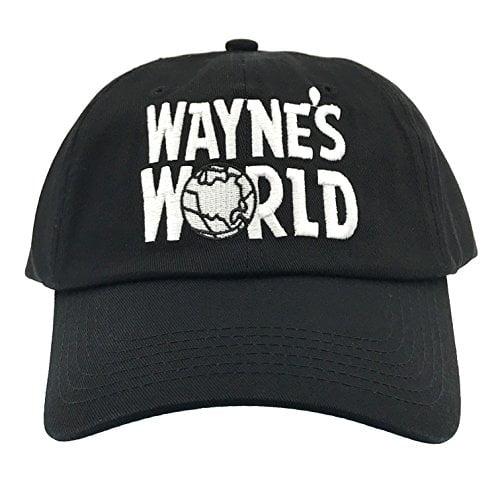 Magic Headwear Waynes World Adult Adjustable Black Baseball Hat Cap