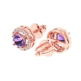 thumbnail image 2 of Clara Pucci 1.24Ct Alexandrite Round Cut VVS1 Screw Back Stud 14k Solid hypoallergenic Gold Designer Earrings For June, 2 of 7